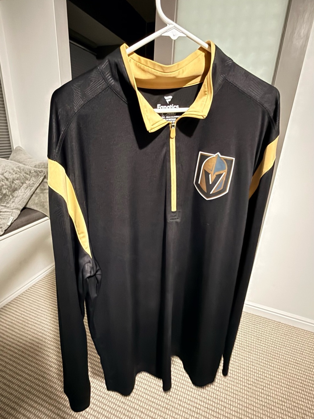 Fanatics Black and Gold Vegas Golden Knights Quarter-Zip Pullover
